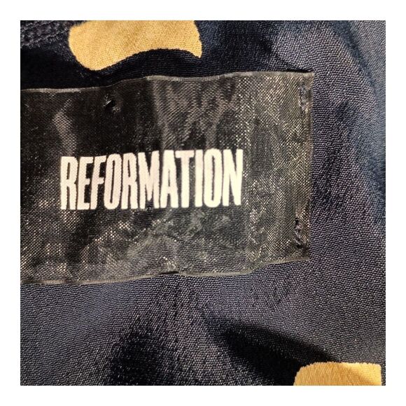Reformation Dress 6 Womens Blue Luv It Mini Short Long Sleeve V-Neck Viscose - Picture 3 of 4
